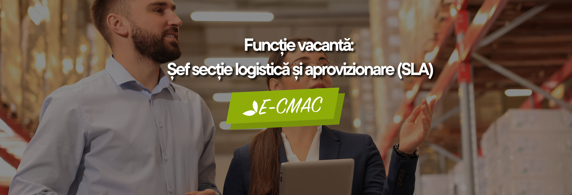 Imagine reprezentând funcția vacantă de Șef secție logistică și aprovizionare la Î.S. CMAC